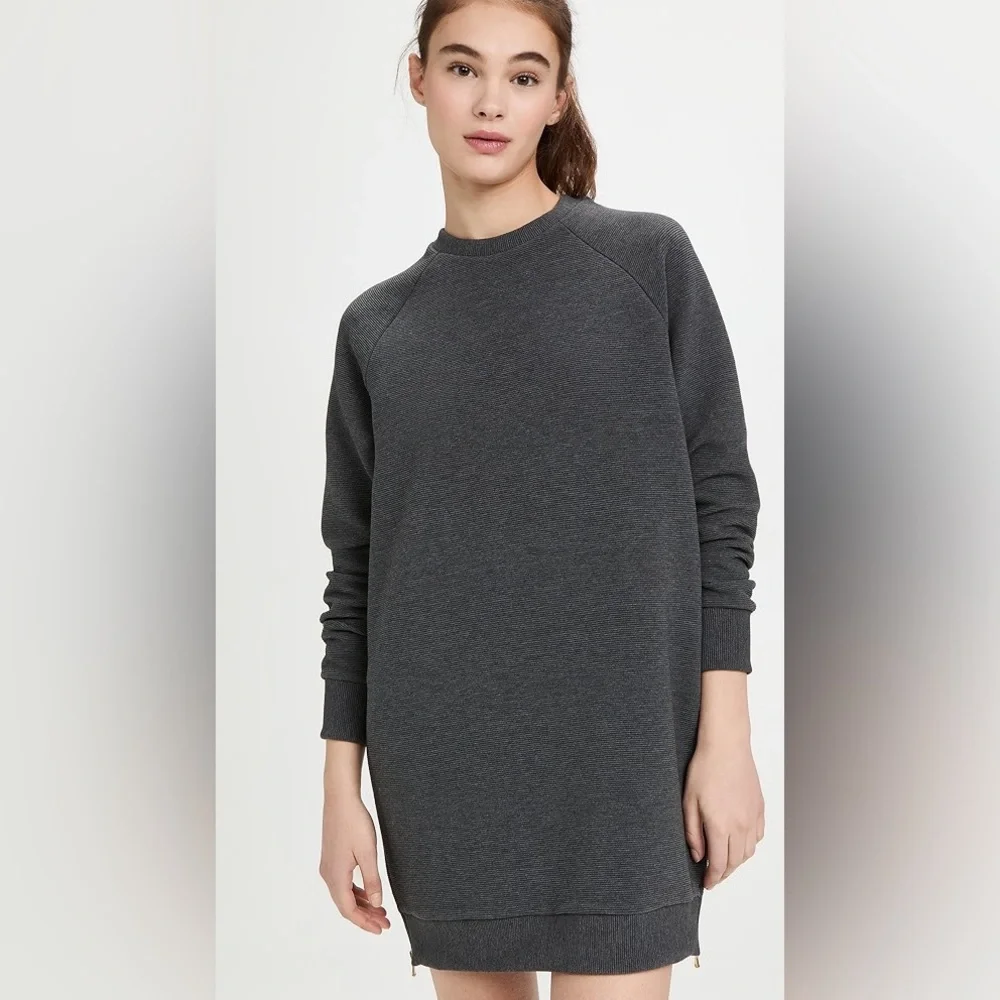 Anthropologie Varley Albert Grey knit Casual Sweater Dress Medium - Picture 3 of 13